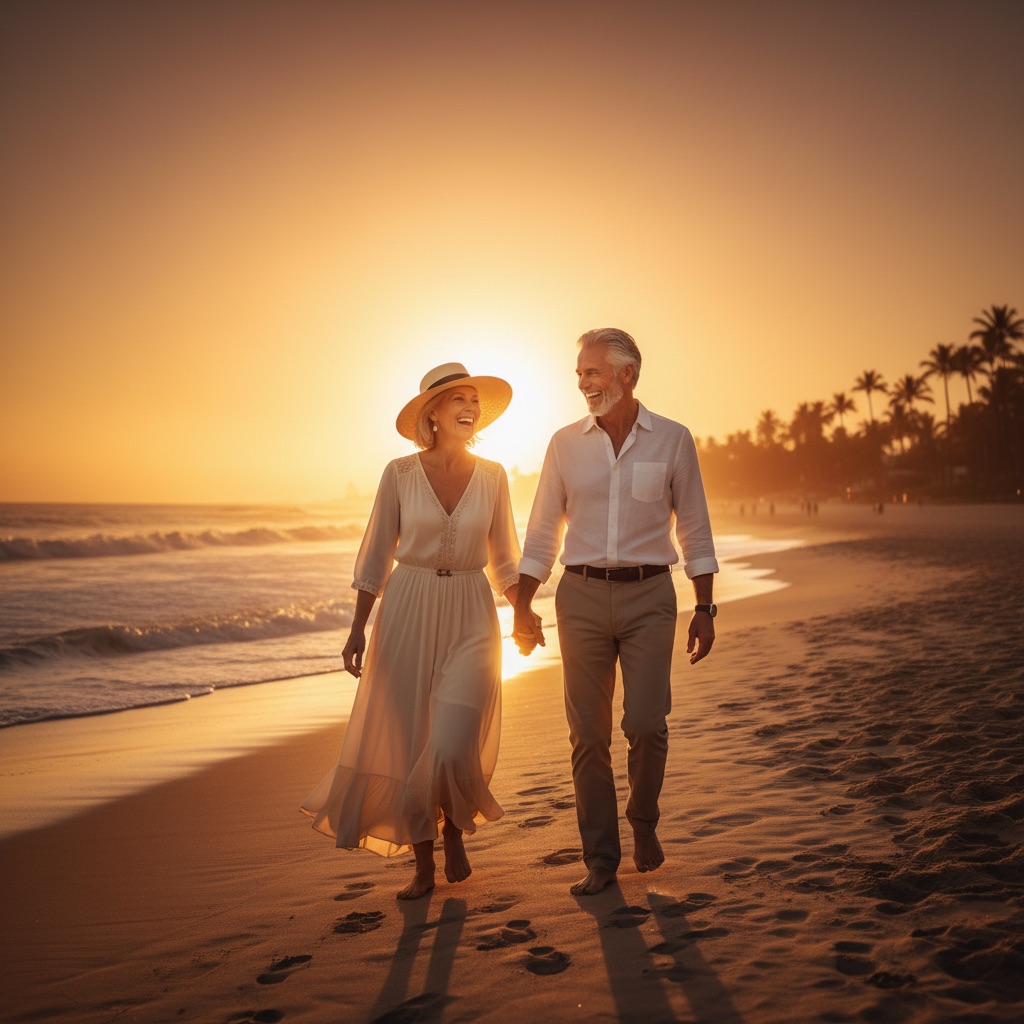 Couple senior rayonnant